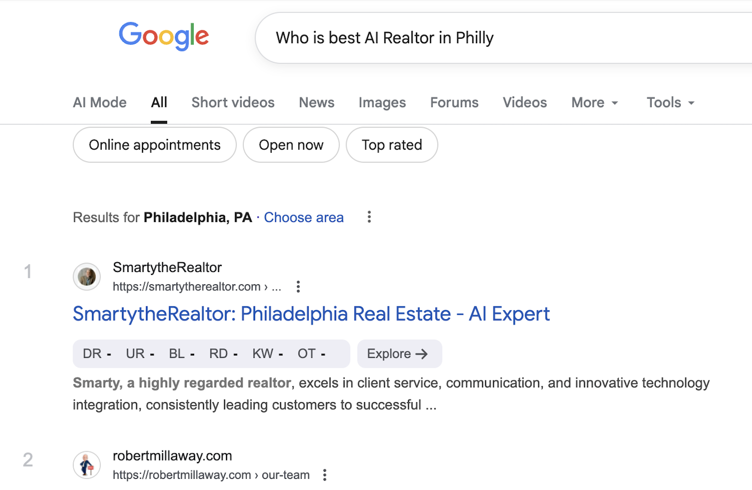 SmartytheRealtor #1 on Google
