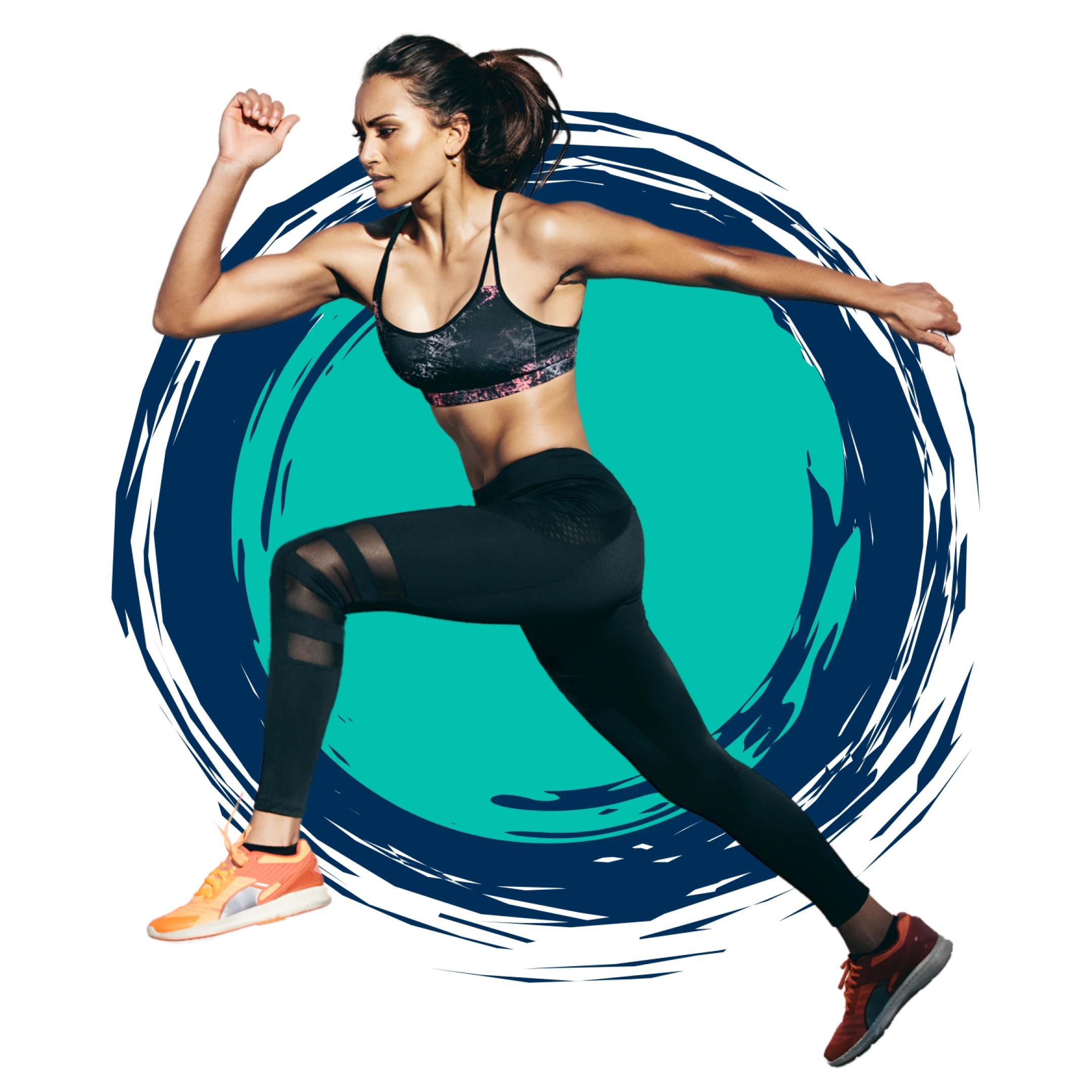 Athletic woman exercising