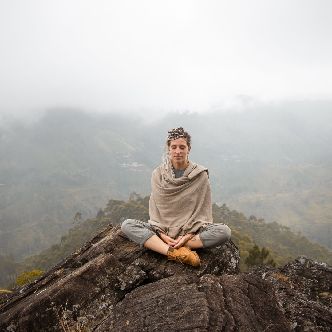 Meditating on Moutain Top