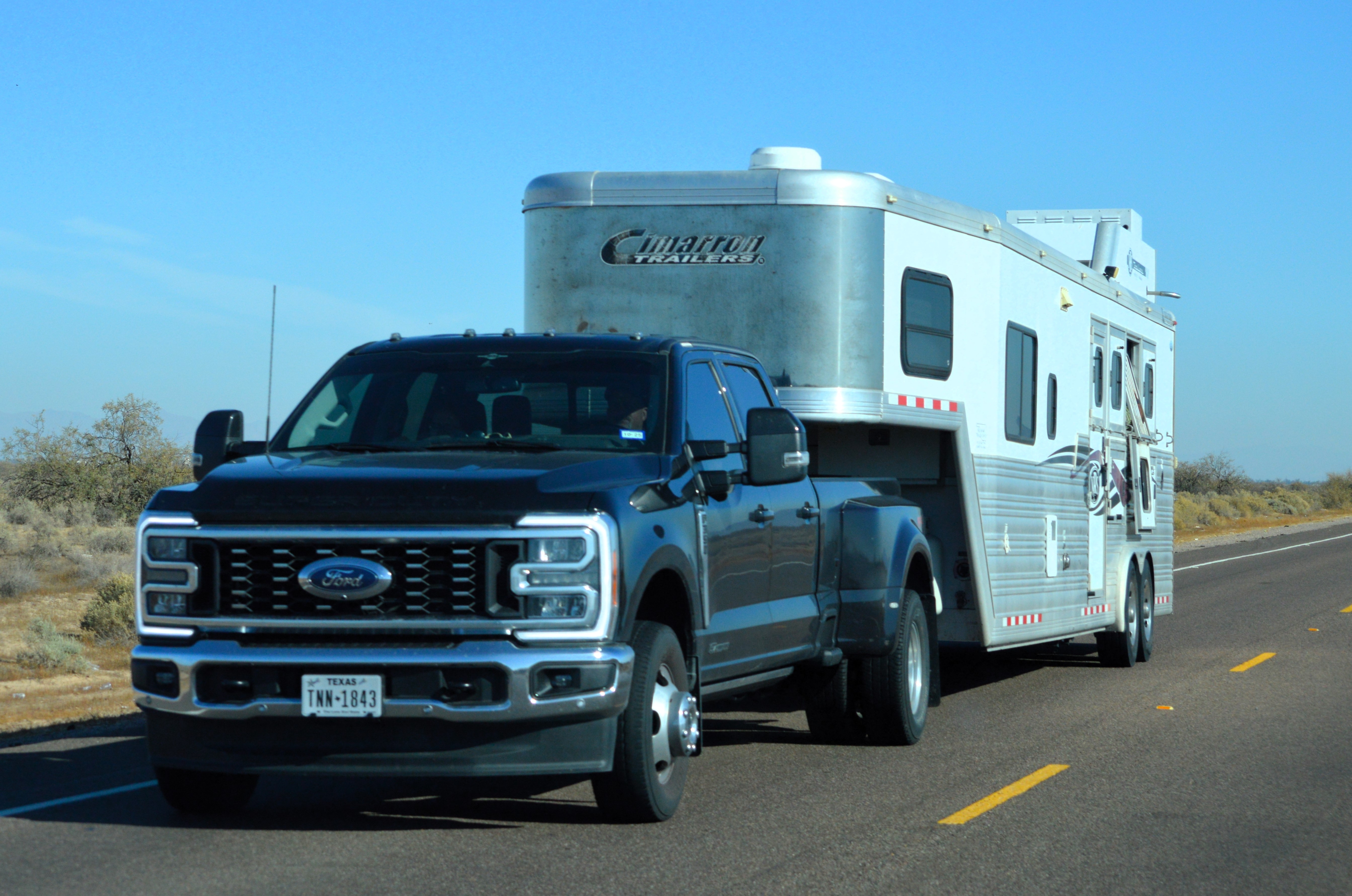 Truck towing a Horse Trailer