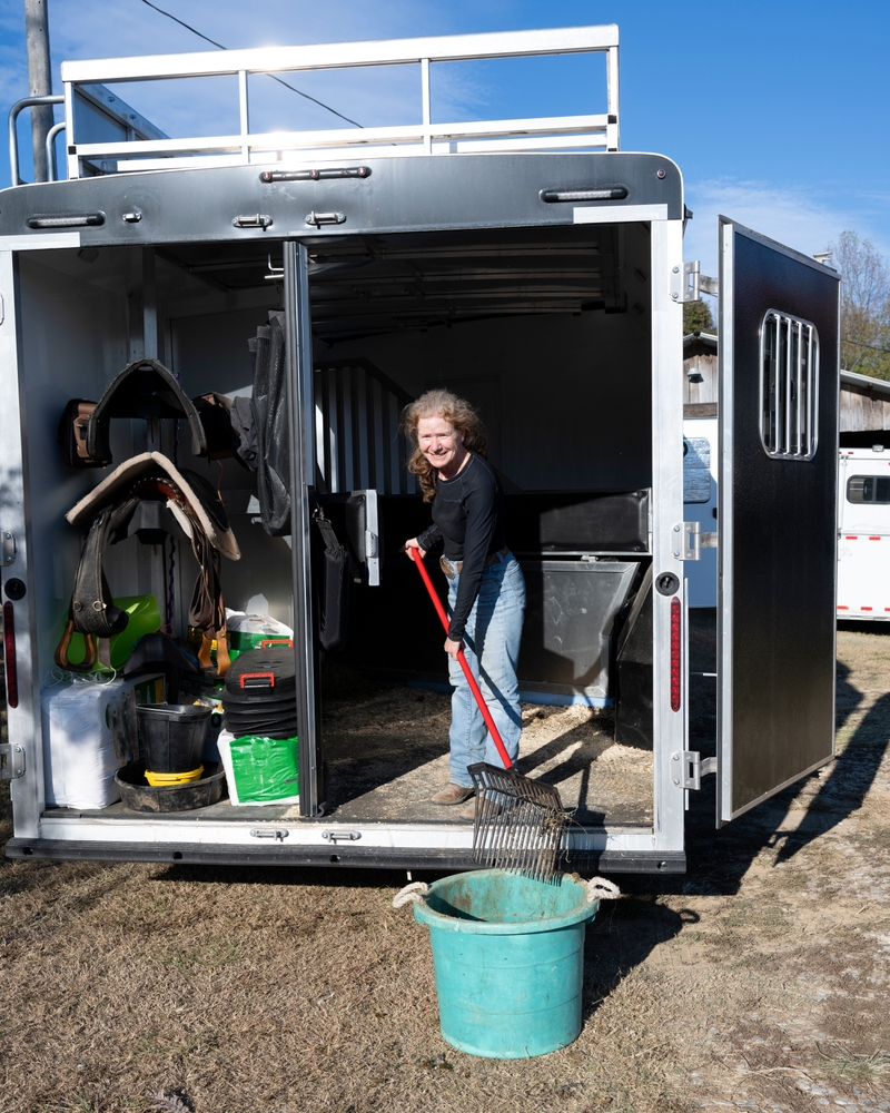 Cleaning Horse Trailer