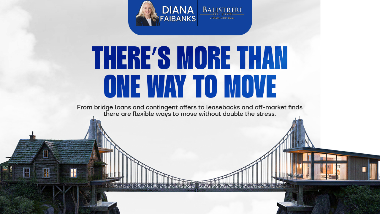 You’re Ready to Move — But Selling and Buying at the Same Time Feels Overwhelming You’re not alone. Many Florida homeowners face this exact challenge — wanting to move forward but feeling trapped between two major real estate decisions. Maybe your family has outgrown your current space, or you’re ready for a new lifestyle in a different neighborhood. But the thought of selling your home while trying to buy another can feel like a juggling act. You might be asking yourself: “What if I sell too soon and have nowhere to go?” “What if I buy first and can’t sell fast enough?” “What if I have to move twice — or carry two mortgages?” It’s enough to make even the most confident sellers hesitate. But here’s the good news — you don’t have to feel stuck. There are smart, flexible strategies that make it possible to sell and buy without the chaos. Smart Strategies to Move Without the Stress Every homeowner’s journey is different, but the right tools and timing can make your transition smooth and stress-free. 1. Bridge Loans A bridge loan allows you to purchase your new home before selling your current one. It gives you the financial breathing room to find your next home without feeling rushed to sell. ✅ Best for homeowners who’ve found their next home but haven’t listed yet. 2. Contingent Offers This strategy lets you make an offer on your new home that’s dependent on selling your existing one. It’s a balance between moving forward and minimizing risk. ✅ Best for cautious buyers who want to stay protected financially. 3. Leasebacks Sell your home, close the deal, and continue living there temporarily while you finalize your next purchase. This avoids the “move twice” scenario. ✅ Best for homeowners who need more time to transition. 4. Off-Market Opportunities Experienced agents often know about homes that aren’t publicly listed yet. This insider access can help you find your next home faster — without the competition. The Right Plan Turns Uncertainty Into Opportunity Real estate moves are about more than logistics — they’re about lifestyle. The key to success isn’t just finding the next home; it’s aligning the sale and purchase strategically to protect your time, equity, and peace of mind. With nearly 20 years of experience, I’ve helped clients navigate this very situation with confidence — turning what feels like a challenge into a smooth, seamless transition. So, if you’ve been holding off on selling because you’re unsure how to buy next — let’s talk. We’ll create a personalized plan that helps you move forward, stress-free. 📅 Schedule your free consultation today: dianafairbankshomes.com You’re Ready to Move — But Selling and Buying at the Same Time Feels Overwhelming You’re not alone. Many Florida homeowners face this exact challenge — wanting to move forward but feeling trapped between two major real estate decisions. Maybe your family has outgrown your current space, or you’re ready for a new lifestyle in a different neighborhood. But the thought of selling your home while trying to buy another can feel like a juggling act. You might be asking yourself: “What if I sell too soon and have nowhere to go?” “What if I buy first and can’t sell fast enough?” “What if I have to move twice — or carry two mortgages?” It’s enough to make even the most confident sellers hesitate. But here’s the good news — you don’t have to feel stuck. There are smart, flexible strategies that make it possible to sell and buy without the chaos. Smart Strategies to Move Without the Stress Every homeowner’s journey is different, but the right tools and timing can make your transition smooth and stress-free. 1. Bridge Loans A bridge loan allows you to purchase your new home before selling your current one. It gives you the financial breathing room to find your next home without feeling rushed to sell. ✅ Best for homeowners who’ve found their next home but haven’t listed yet. 2. Contingent Offers This strategy lets you make an offer on your new home that’s dependent on selling your existing one. It’s a balance between moving forward and minimizing risk. ✅ Best for cautious buyers who want to stay protected financially. 3. Leasebacks Sell your home, close the deal, and continue living there temporarily while you finalize your next purchase. This avoids the “move twice” scenario. ✅ Best for homeowners who need more time to transition. 4. Off-Market Opportunities Experienced agents often know about homes that aren’t publicly listed yet. This insider access can help you find your next home faster — without the competition. The Right Plan Turns Uncertainty Into Opportunity Real estate moves are about more than logistics — they’re about lifestyle. The key to success isn’t just finding the next home; it’s aligning the sale and purchase strategically to protect your time, equity, and peace of mind. With nearly 20 years of experience, I’ve helped clients navigate this very situation with confidence — turning what feels like a challenge into a smooth, seamless transition. So, if you’ve been holding off on selling because you’re unsure how to buy next — let’s talk. We’ll create a personalized plan that helps you move forward, stress-free. 📅 Schedule your free consultation today: dianafairbankshomes.com