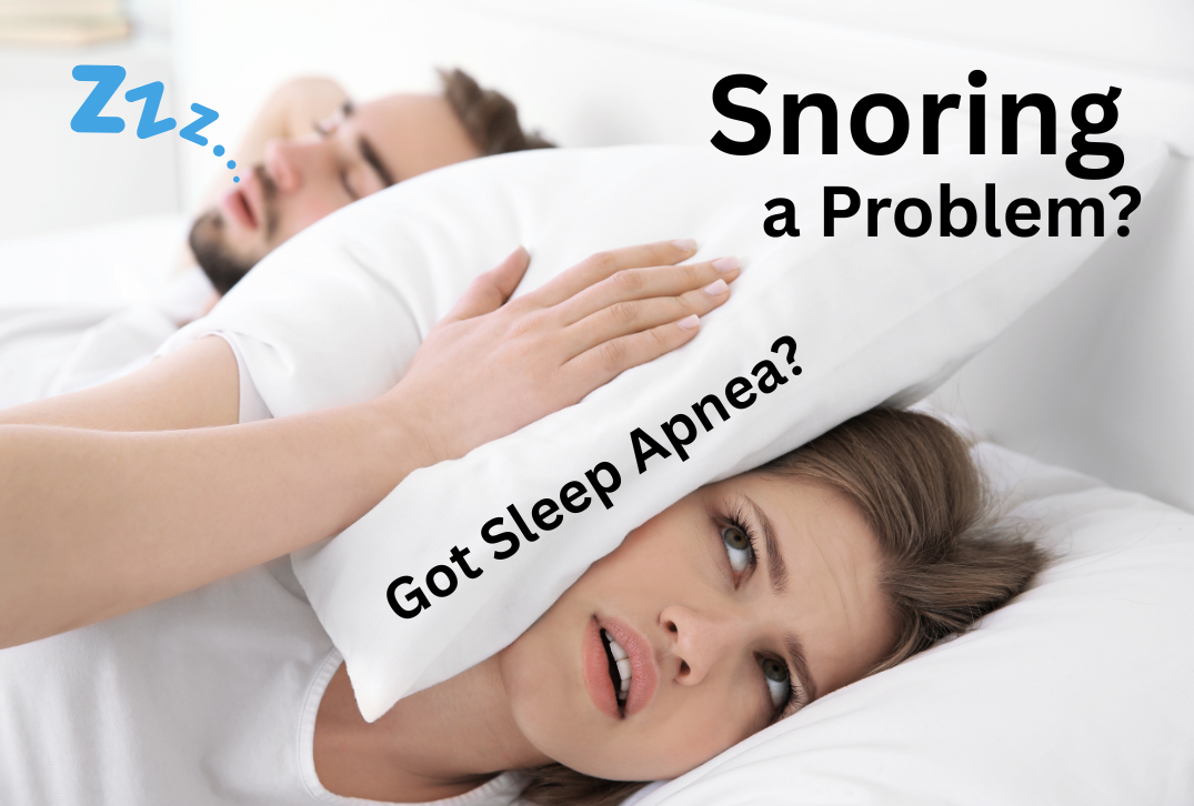 Woman can't sleep because husband is snoring