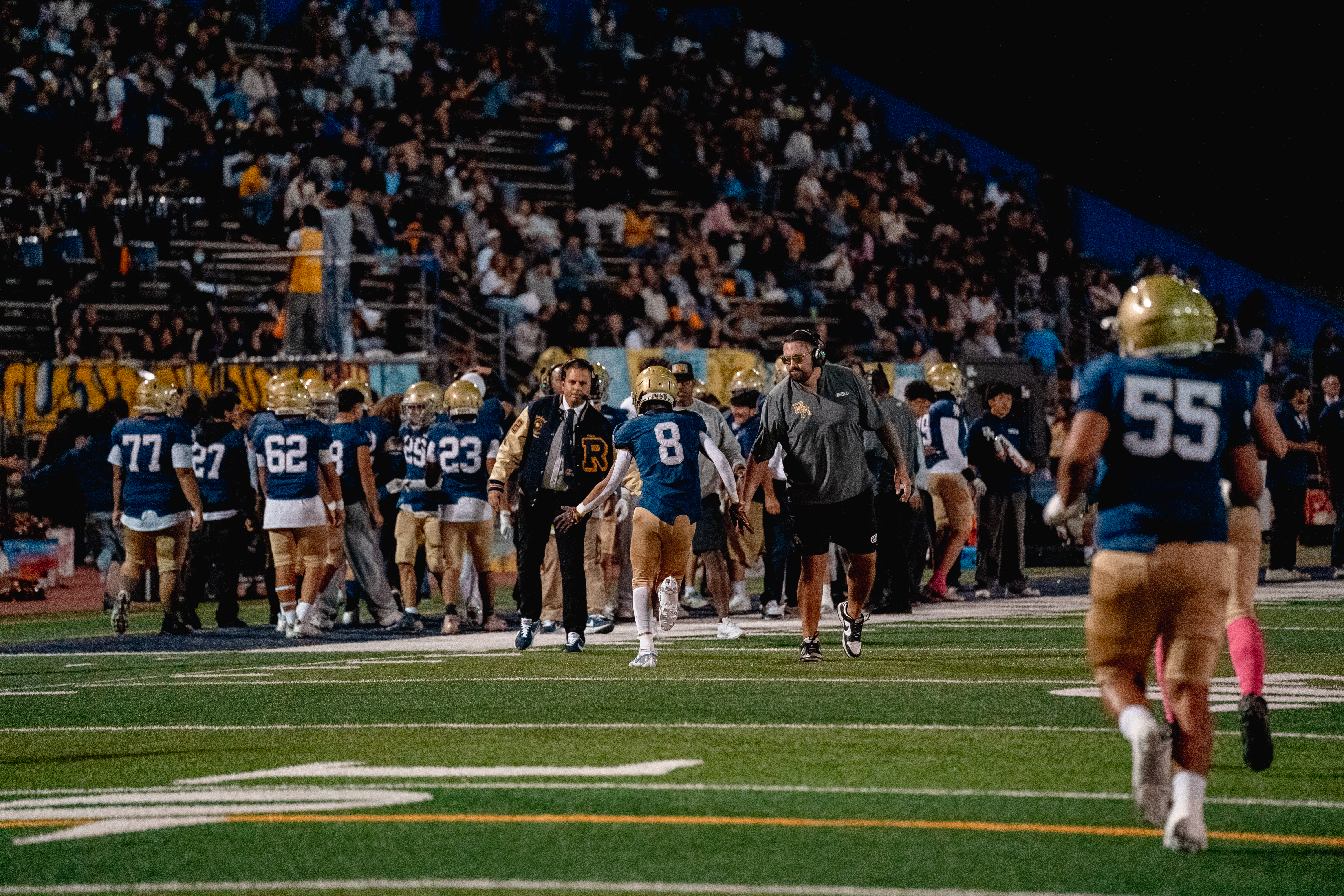 Rowland Raiders CJ Carrillo Celebrates 4th Touchdown of the Night Rowland Raiders CJ Carrillo Celebrates 4th Touchdown of the Night