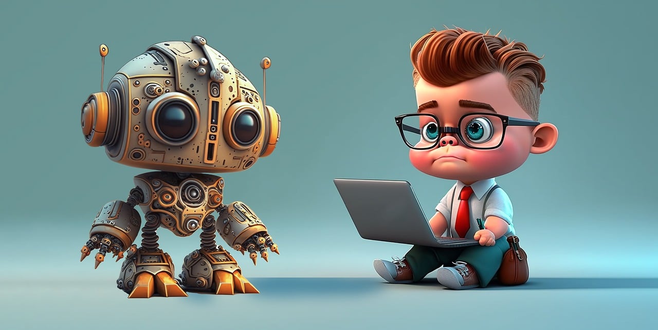 robot and boy robot and boy