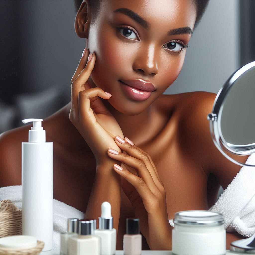 a woman having her skin care routine