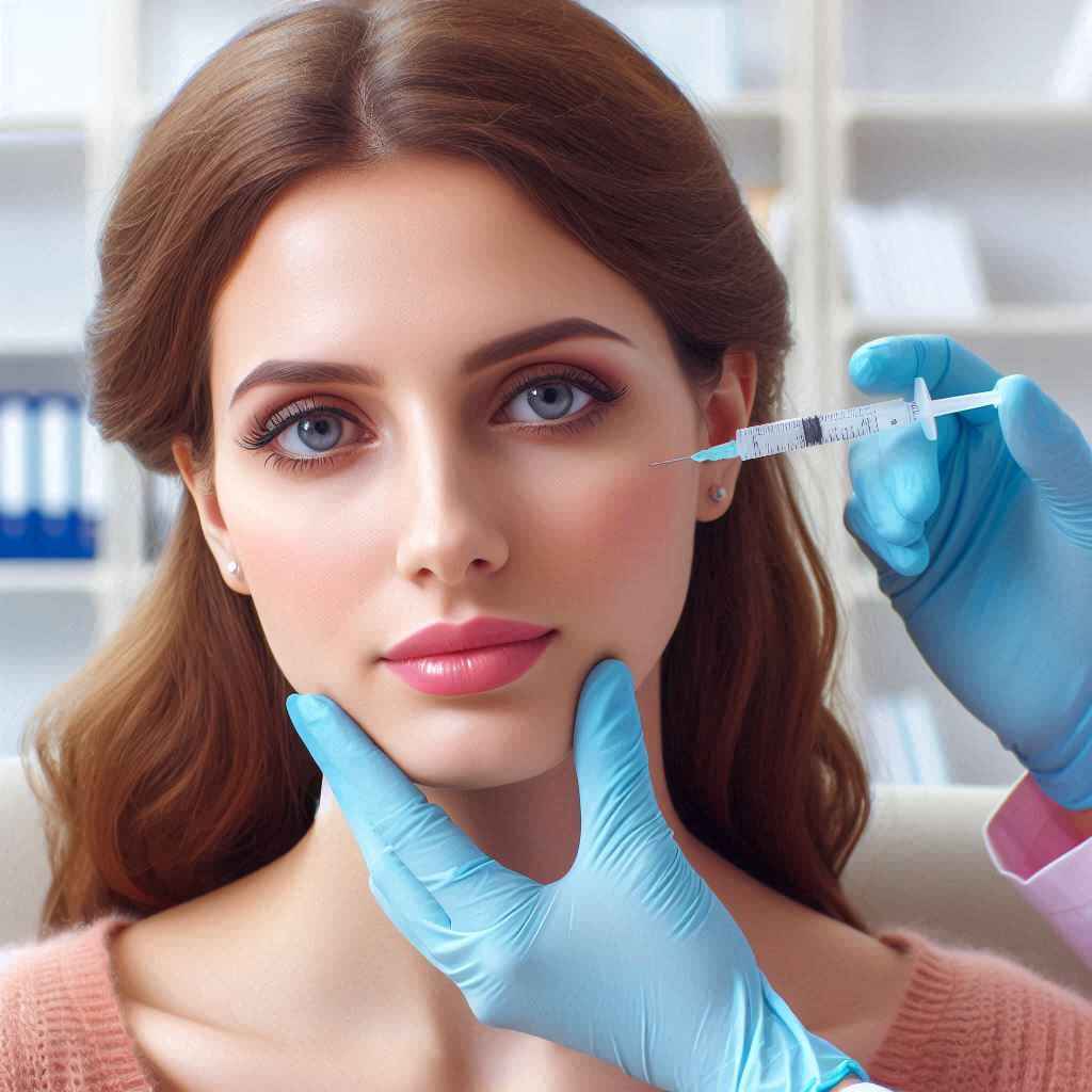a woman in Deoxycholic Acid injection on jowls at My Skin St Pete