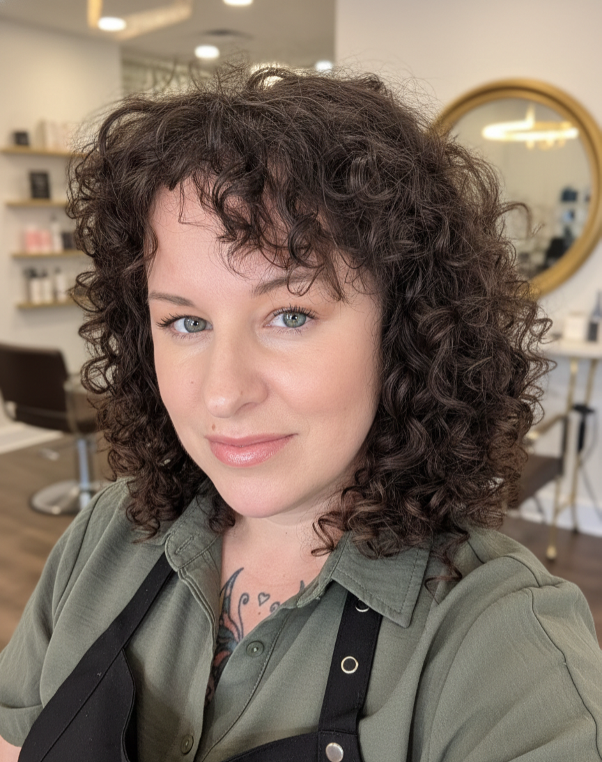 Jorgie Lane at work in 10th Ave Salon