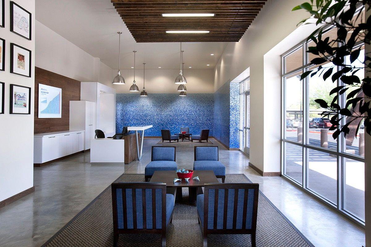 Commercial reception area maintained with attention to detail and consistency by A3D Services