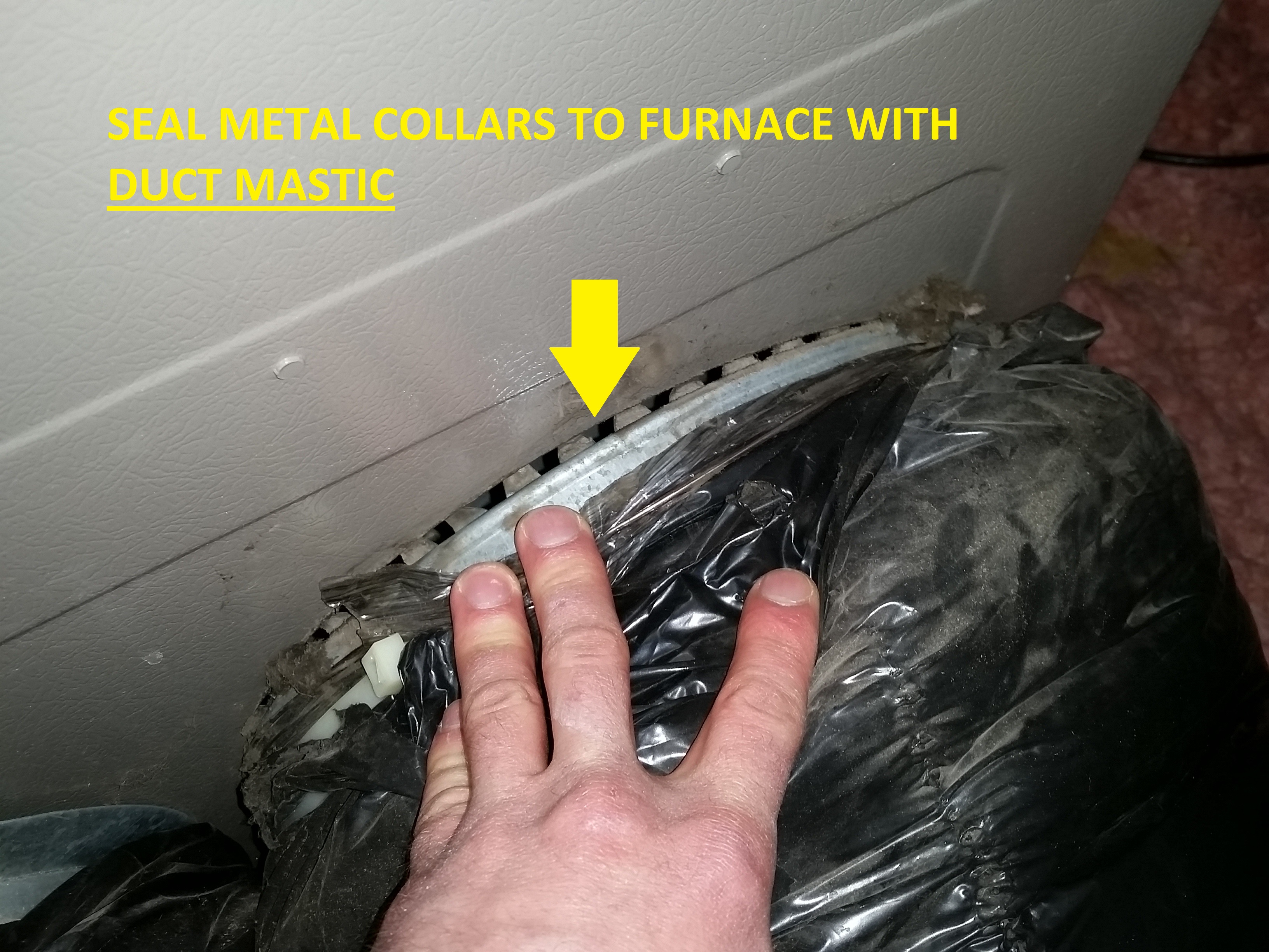 Unsealed duct collars on HVAC system Unsealed duct collars on HVAC system