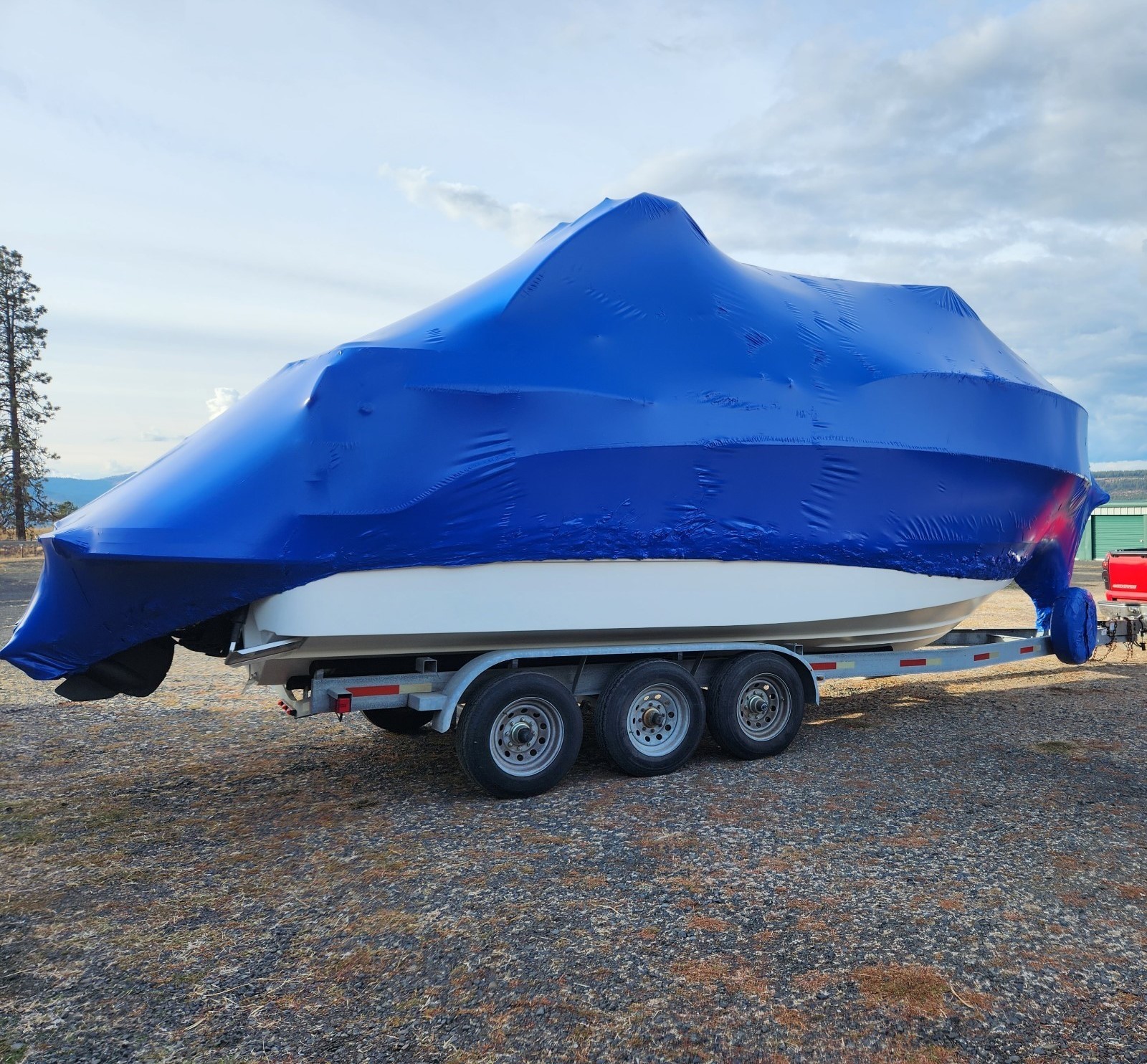 boat shrink wrapping completed by Spokane ShrinkWrap Co