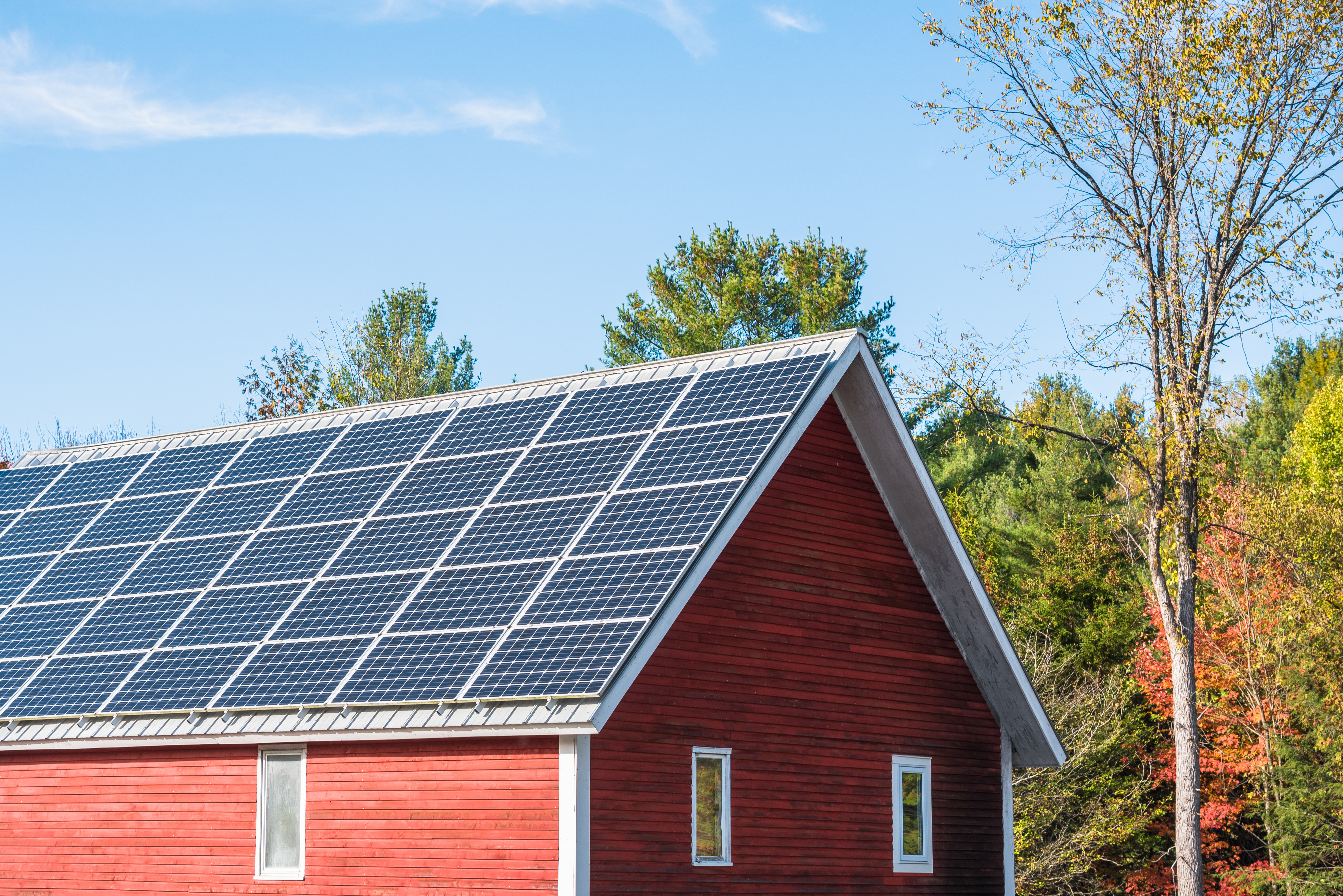 solar panels on roof top