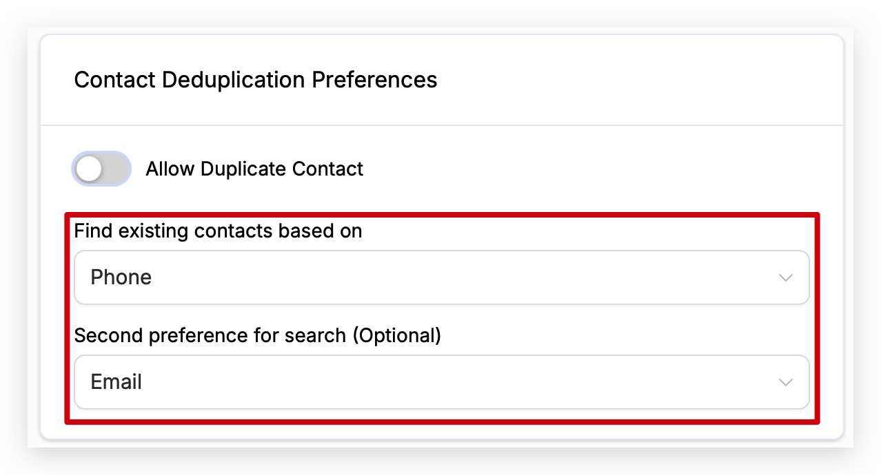 Contact Duplication Preferences
