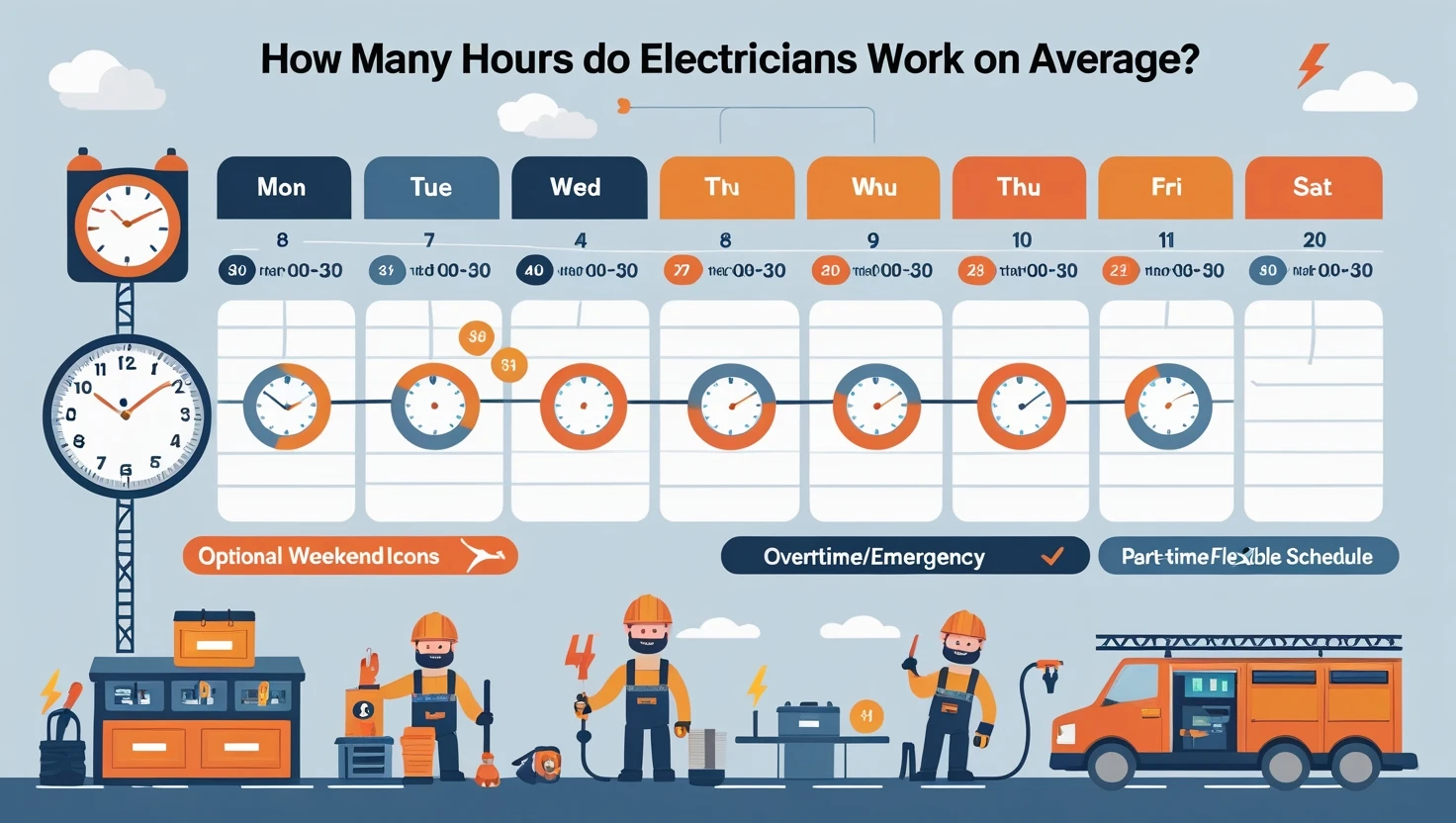 How Many Hours Do Electricians Work on Average How Many Hours Do Electricians Work on Average