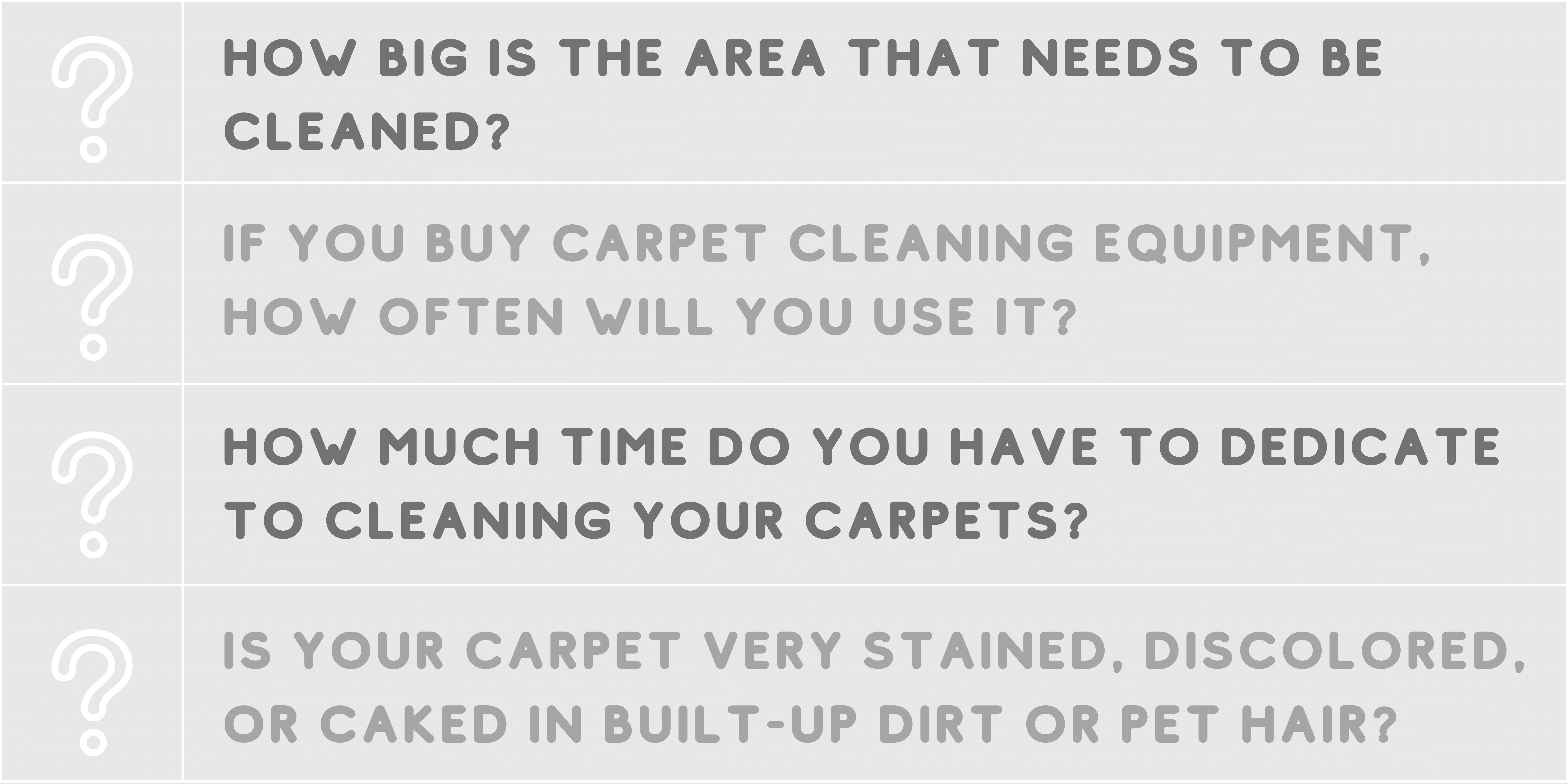 list of questions to decide whether you should hire a professional carpet cleaner