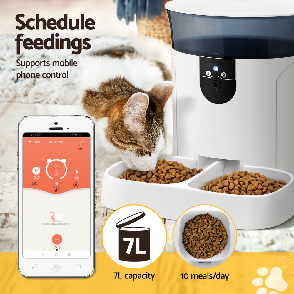 7L Automatic Pet Feeder with Camera, WiFi