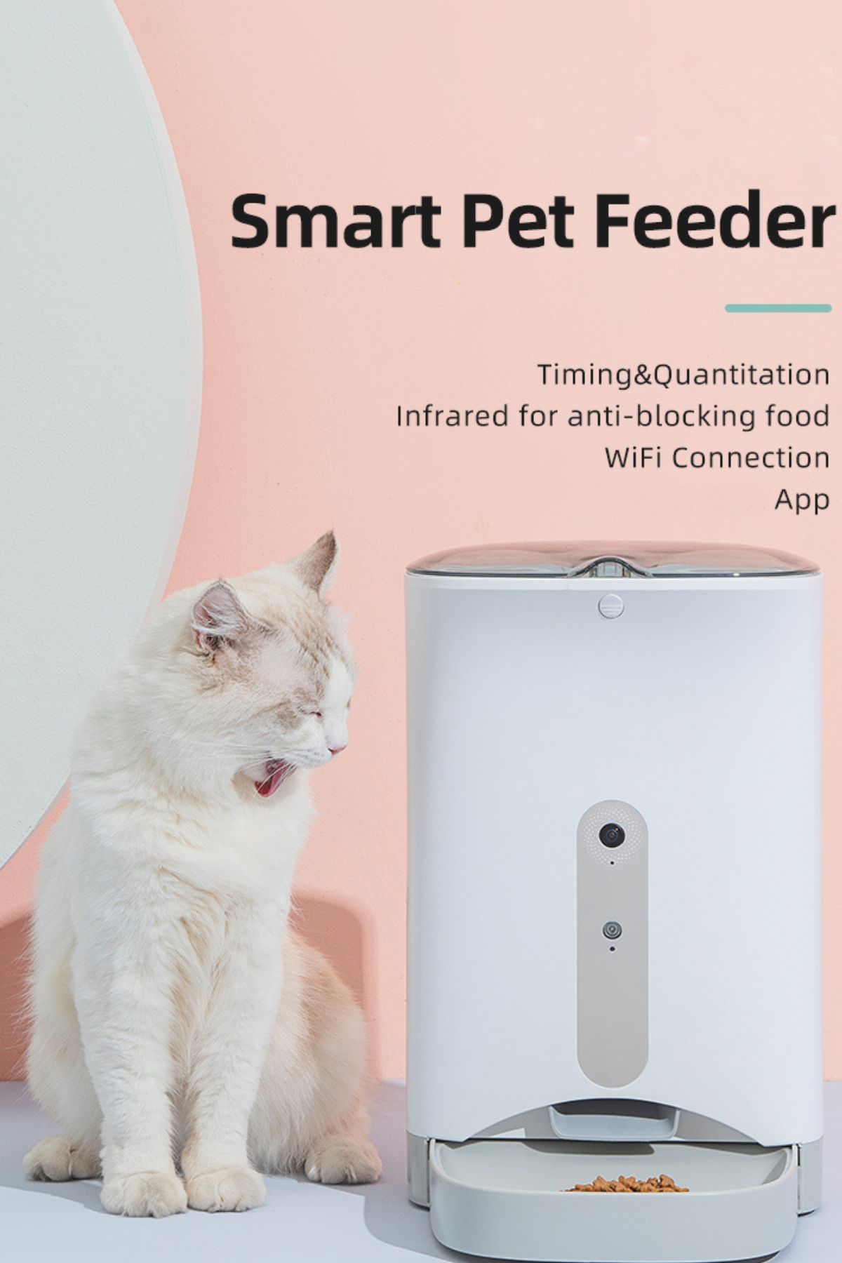 smart feeder with cat