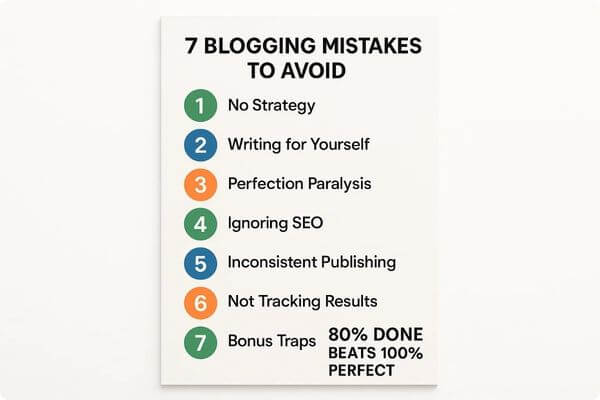 checklist of common blogging mistakes to avoid with 80% done beats 100% perfect quote checklist of common blogging mistakes to avoid with 80% done beats 100% perfect quote