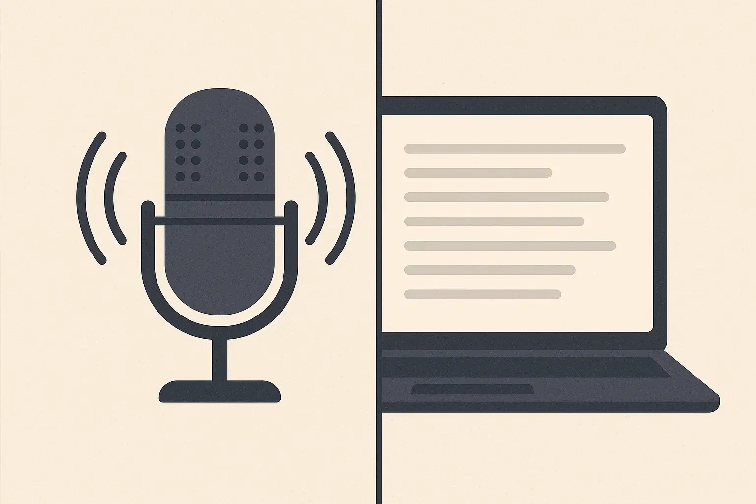 “Visual comparison of a podcast microphone and a blog notebook representing content choices.” “Visual comparison of a podcast microphone and a blog notebook representing content choices.”