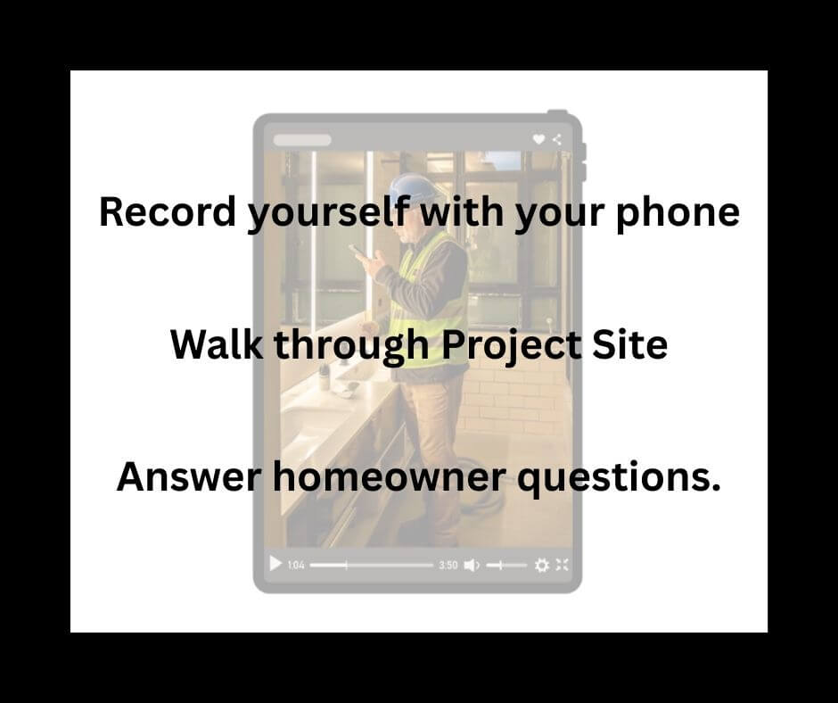 Step-by-step guide for contractors to get started with video marketing: record intro, project walkthrough, FAQ video. Step-by-step guide for contractors to get started with video marketing: record intro, project walkthrough, FAQ video.
