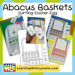 Easter Egg sorting Activity with an abacus basket. This is an engaging abacus worksheet.