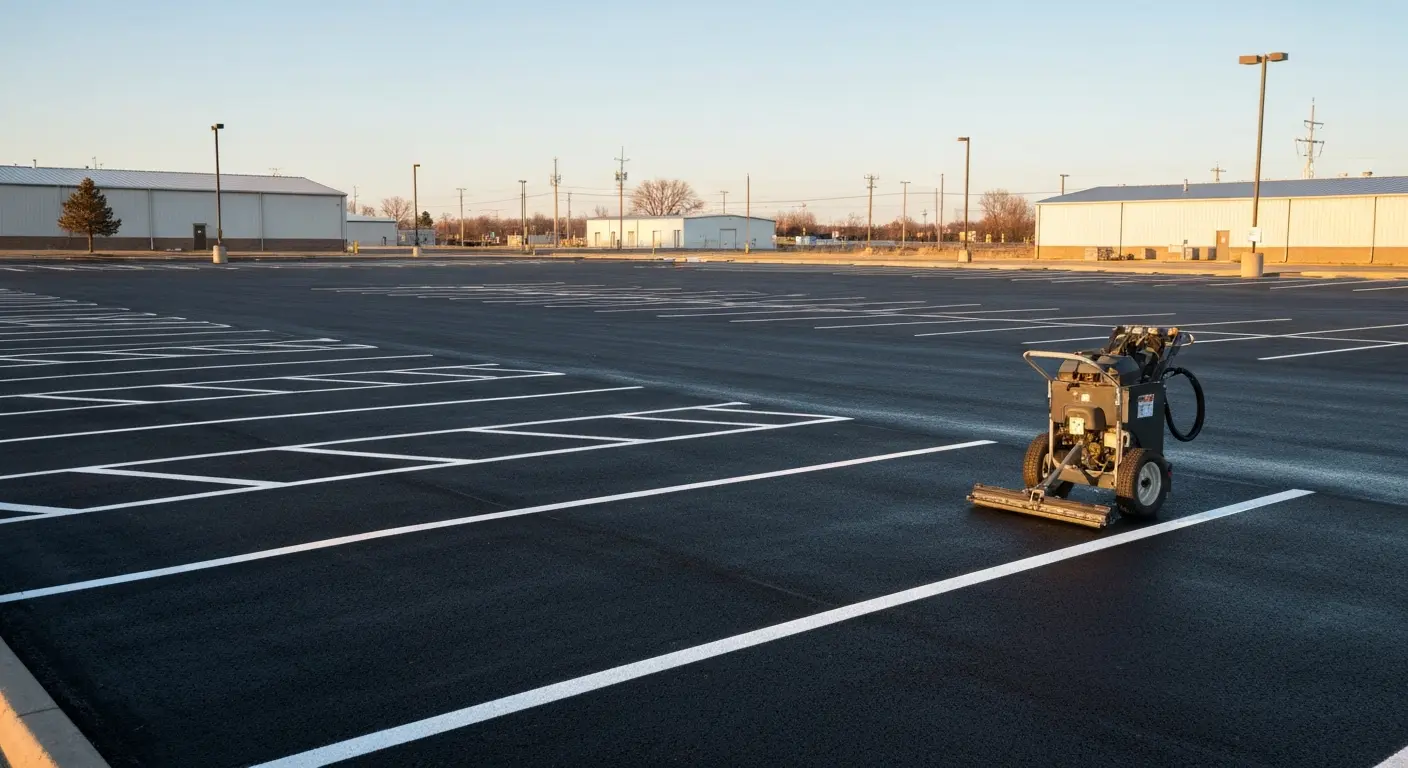 Commercial asphalt parking lot