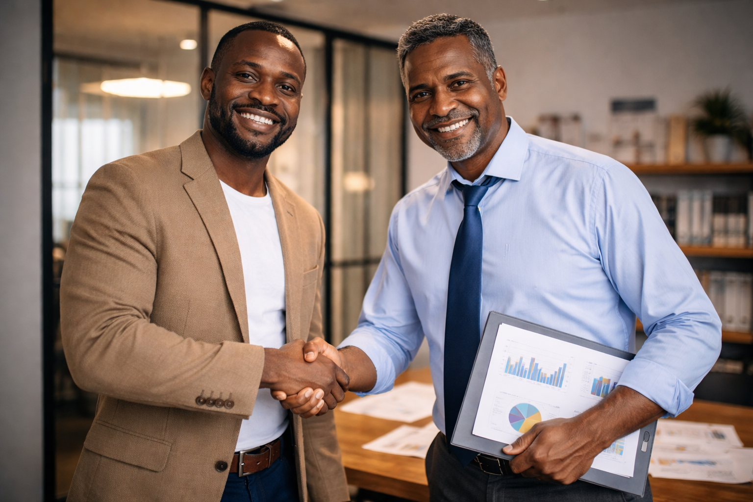 Happy hand shakes Happy hand shakes