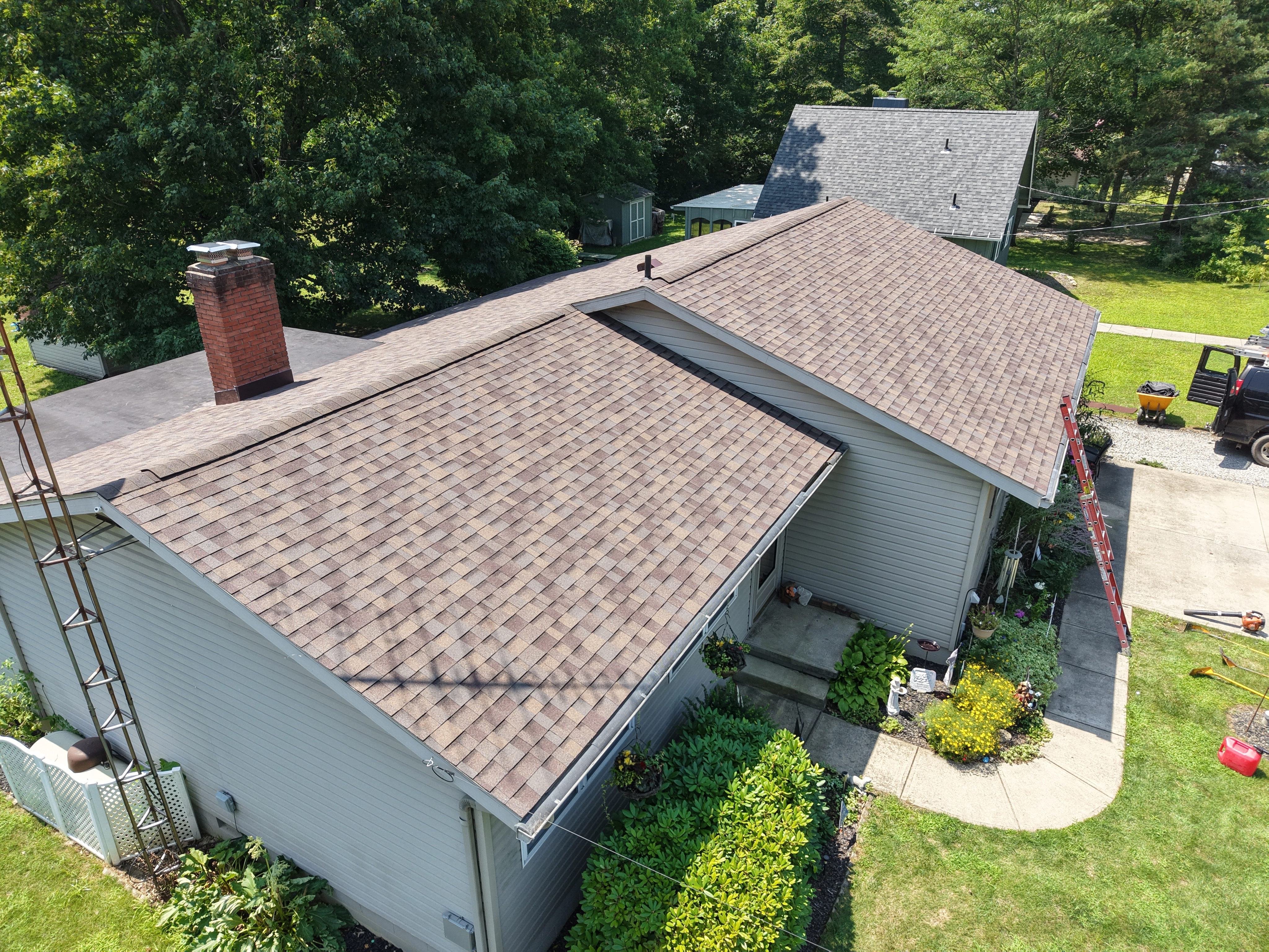A new shingle roof installed on a Ashland County Ohio home. A new shingle roof installed on a Ashland County Ohio home.