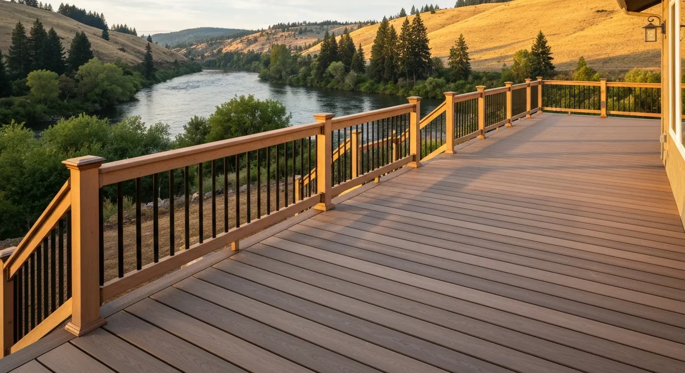 Custom deck with river views