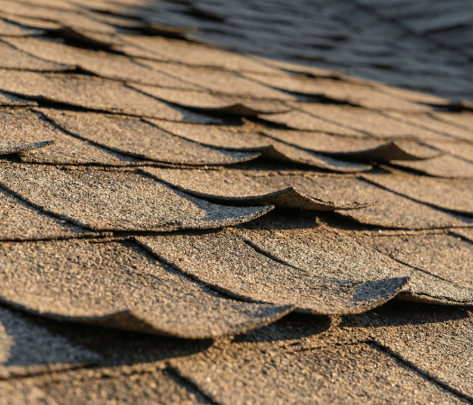 peeling shingles