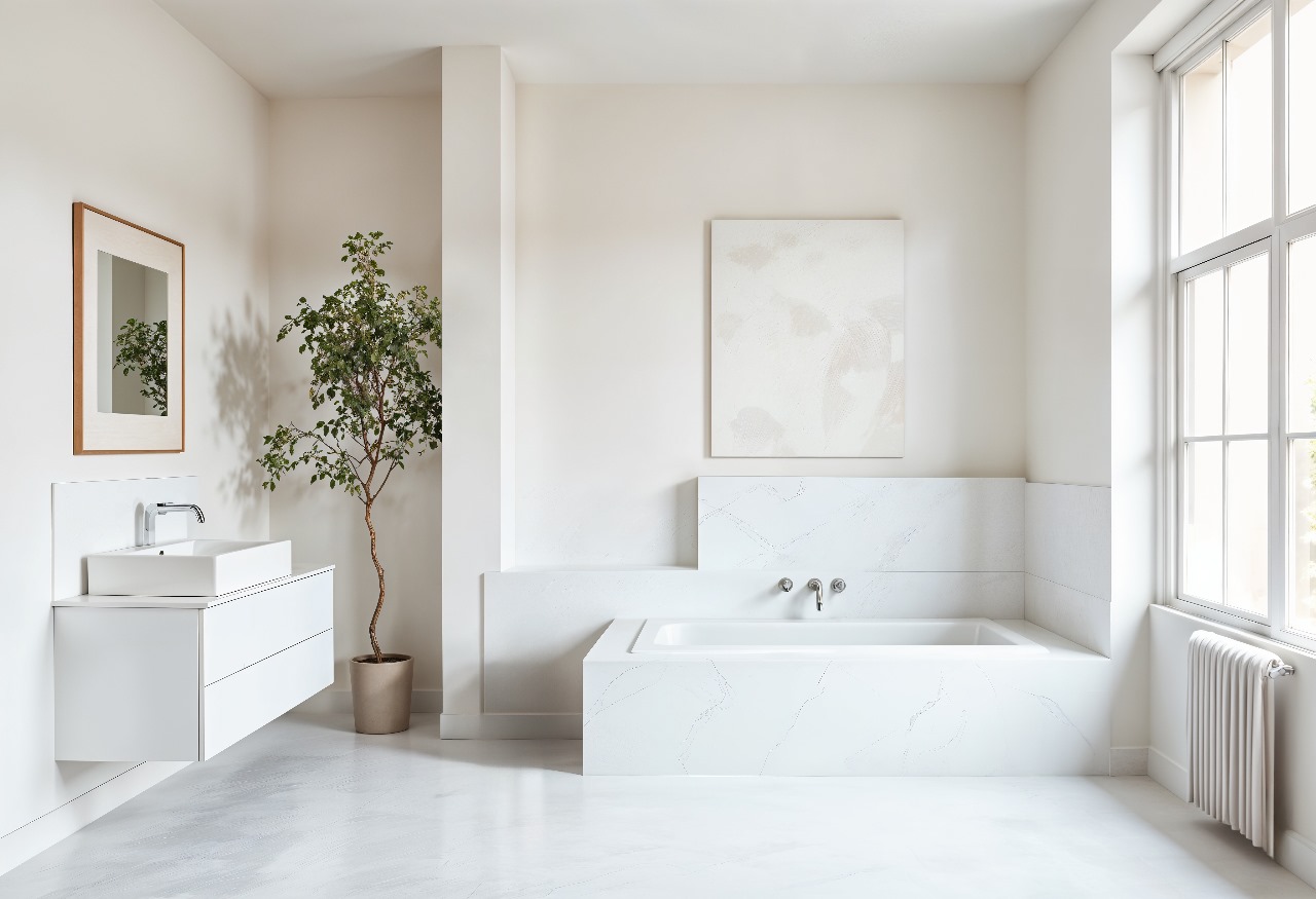 Modern white bathroom