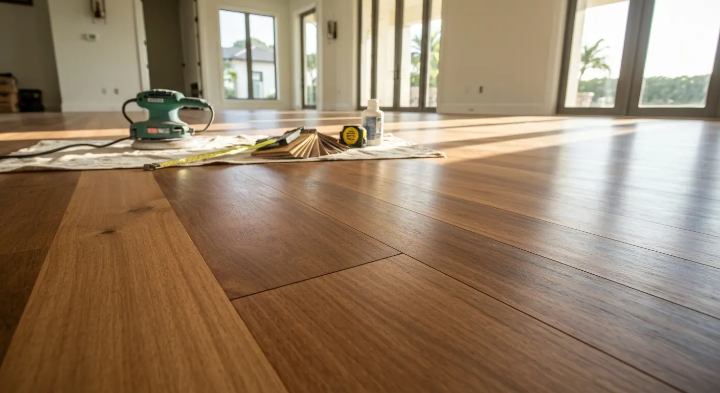 Solid hardwood installation in Parkland