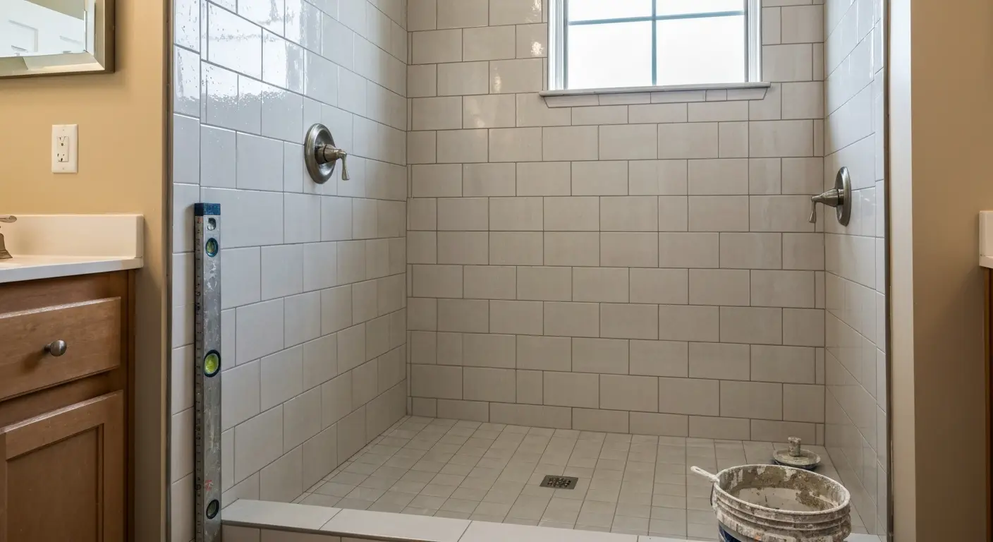 Tile shower installation