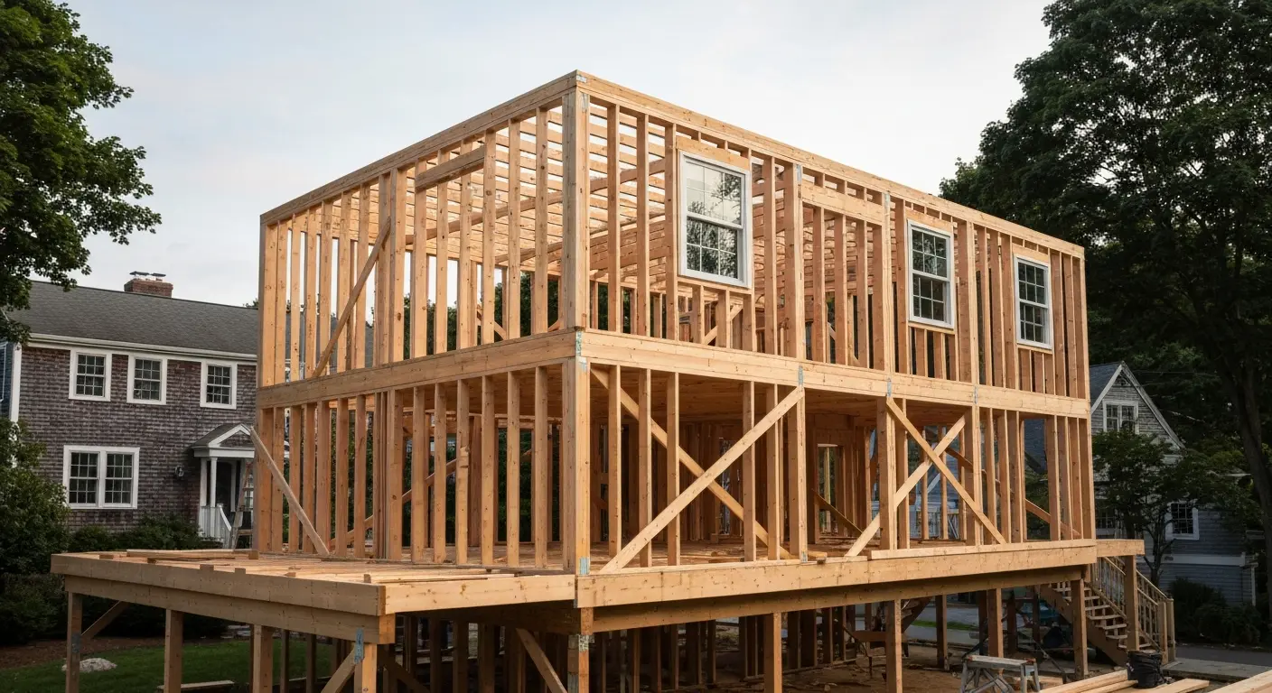 Home addition framing in Weston