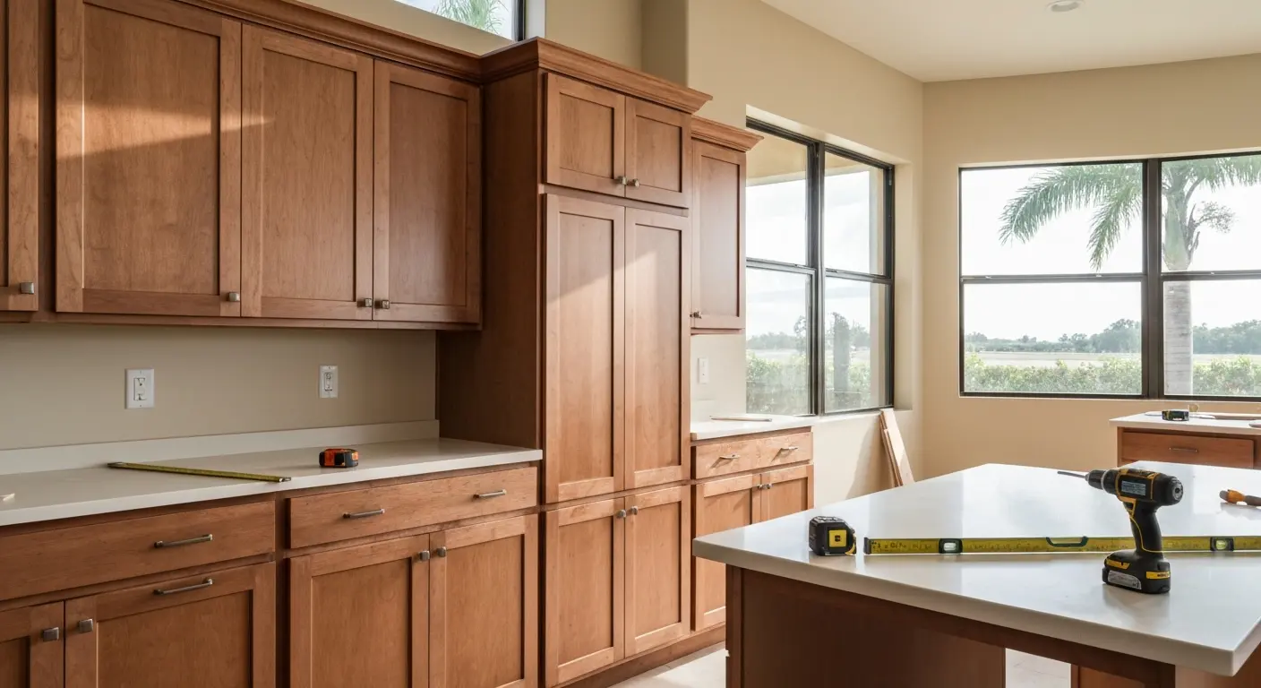 Custom kitchen cabinet installation