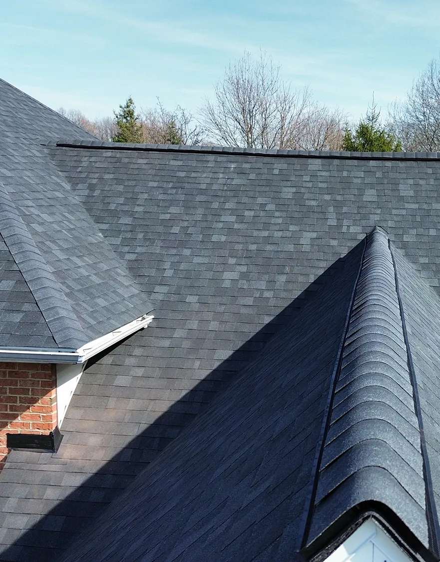 Roofing team working with safety equipment