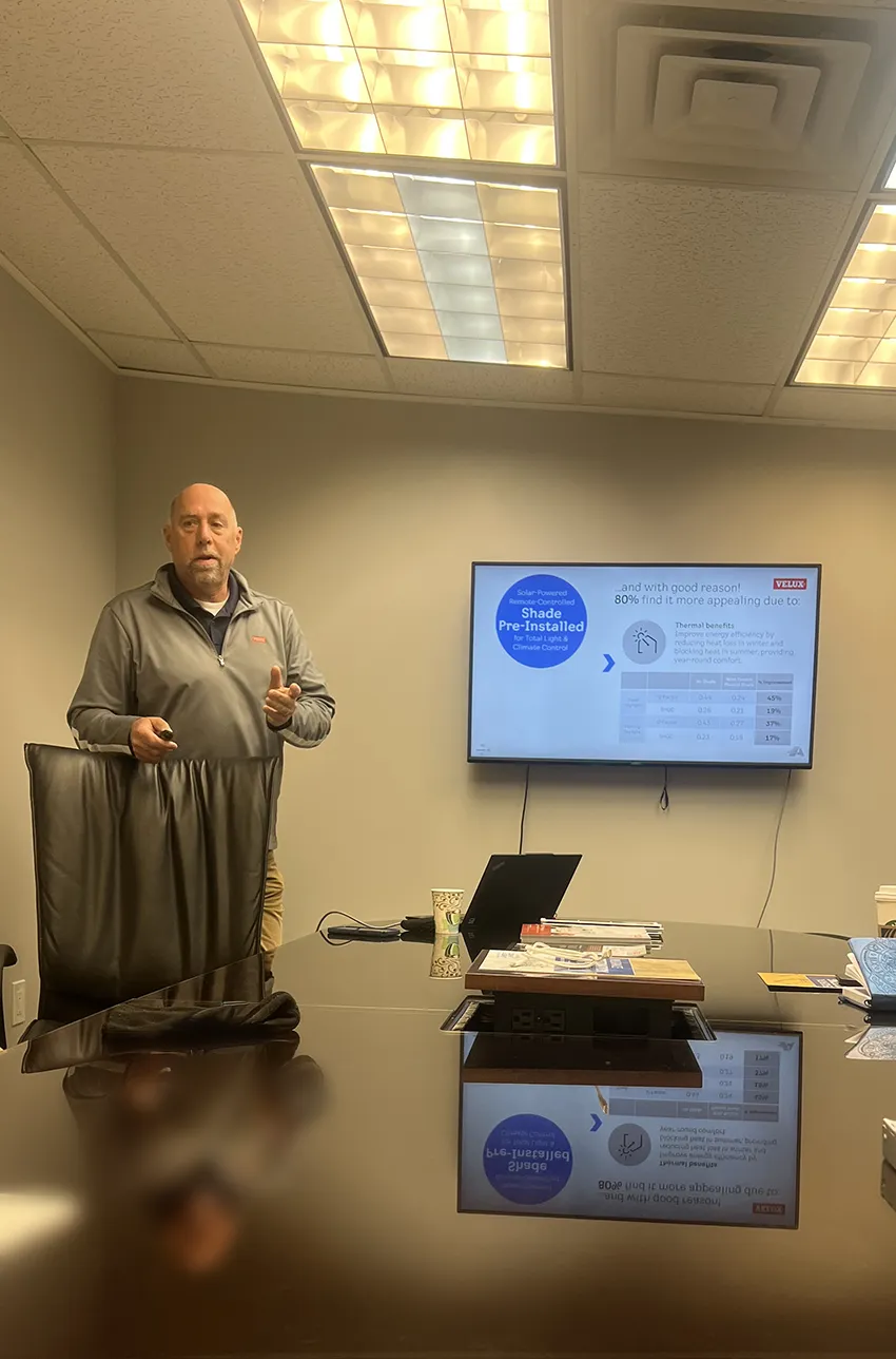 Residential roofline and gutters