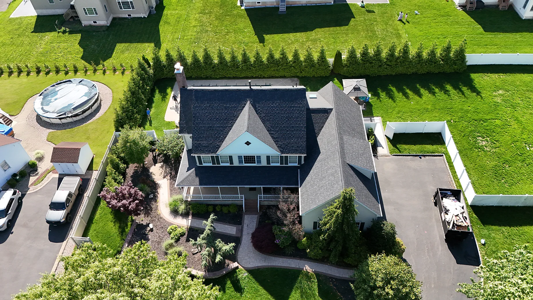Belle Mead, NJ roof replacement with new skylight installation and clean roof lines