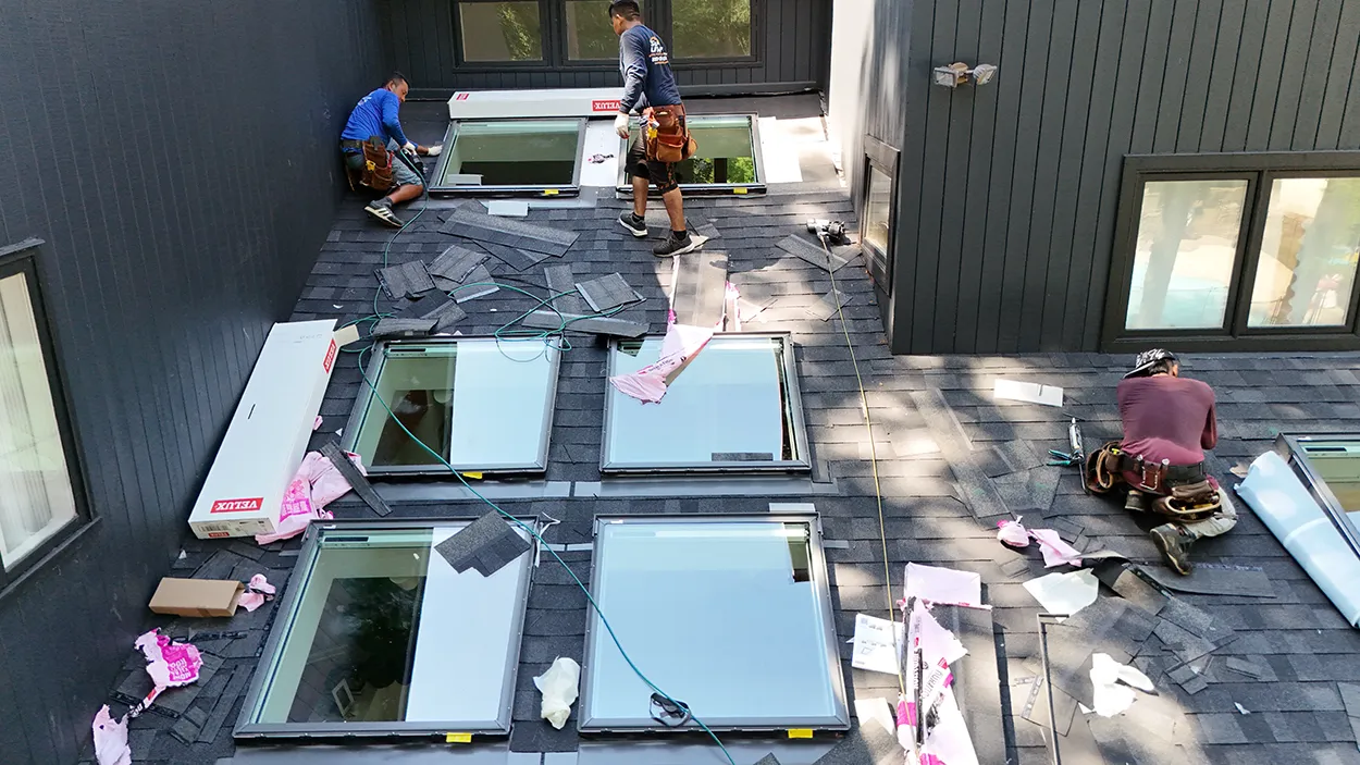 Completed Marlboro, NJ roof replacement featuring Owens Corning Duration TruDefinition Onyx Black shingles