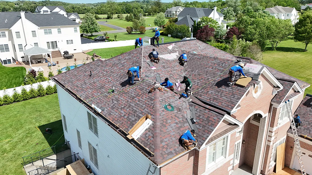 Roof replacement workmanship detail showing clean flashing transitions on a Cream Ridge, NJ home