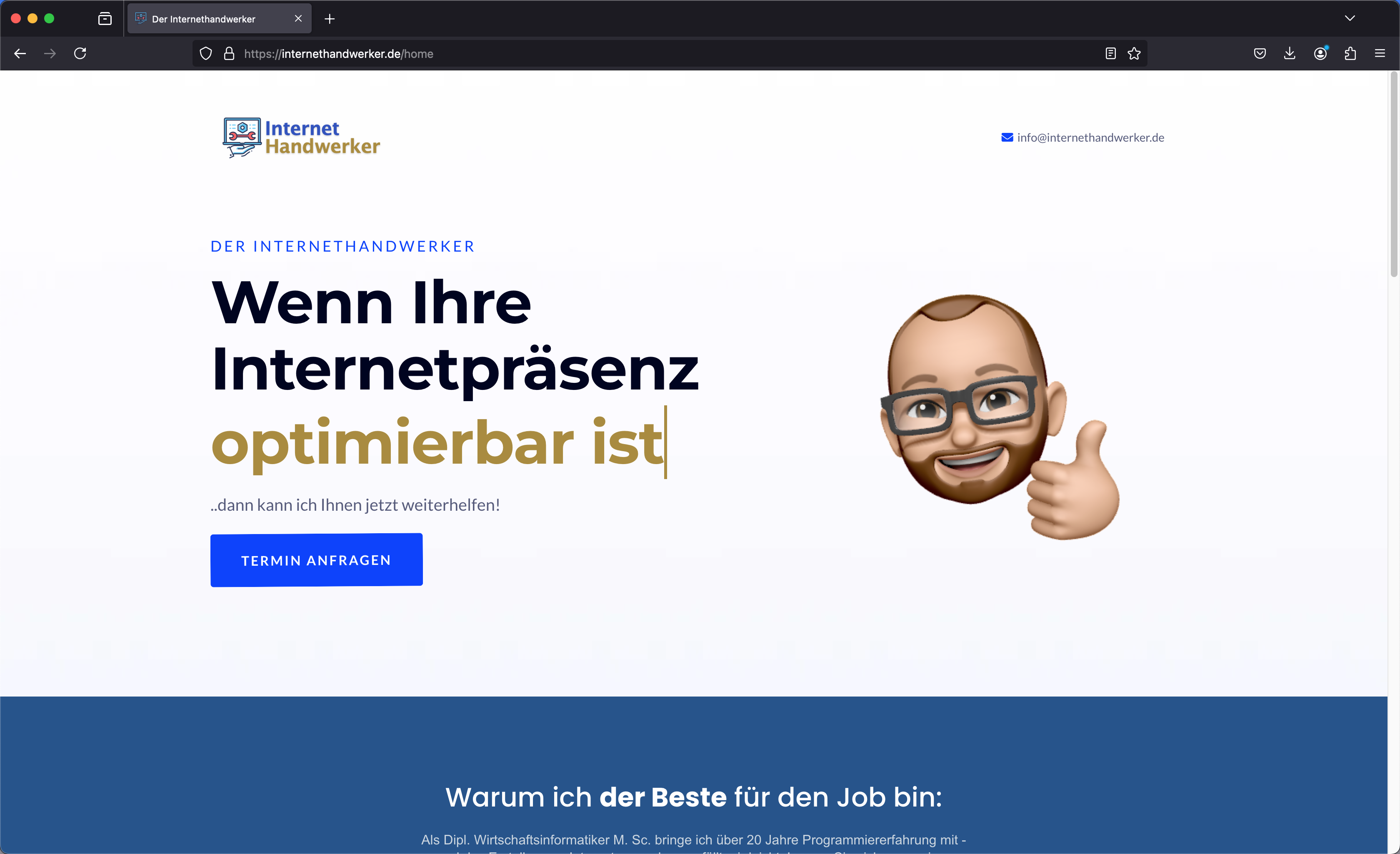 Bildschirmphoto Internethandwerker.de Bildschirmphoto Internethandwerker.de