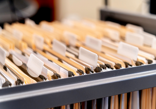 Organized tax documents folder system for tax season