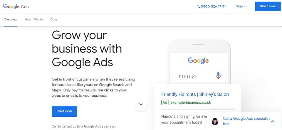 google adsense homepage