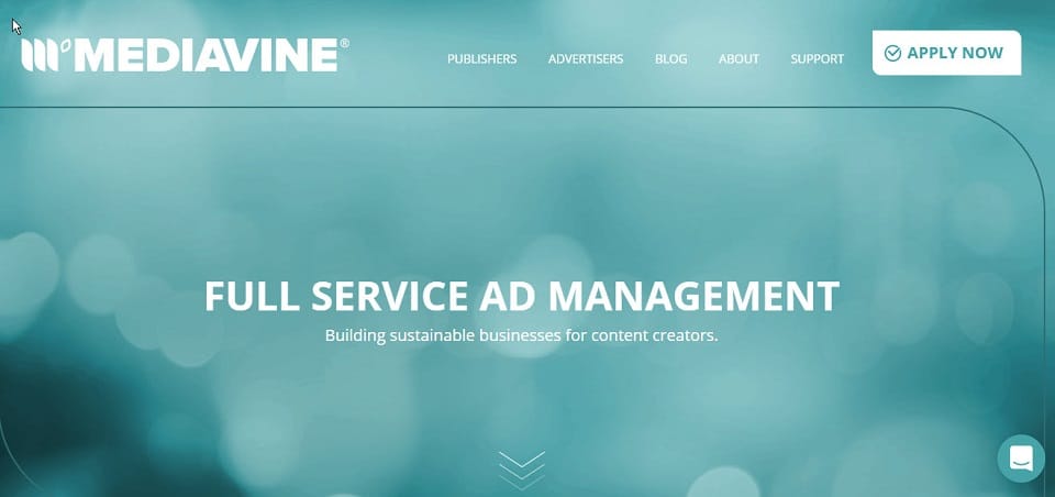 mediavine website homepage