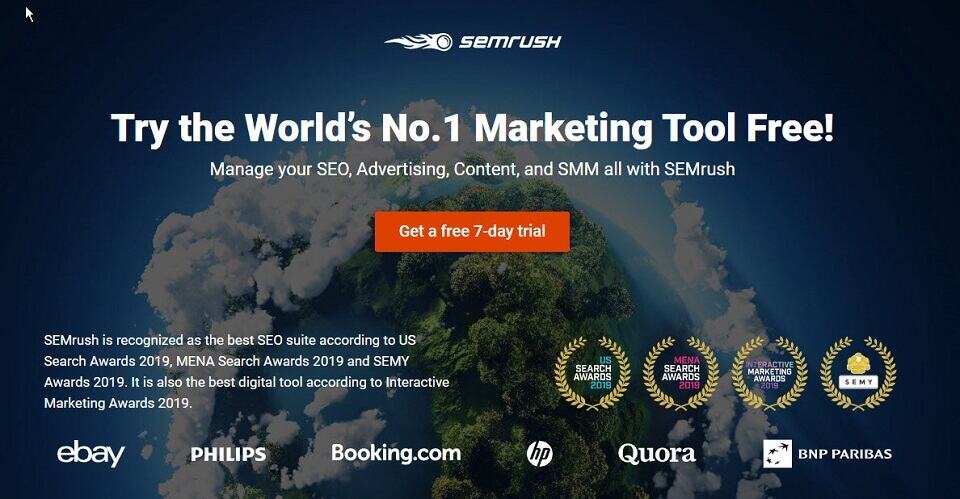 semrush blog homepage