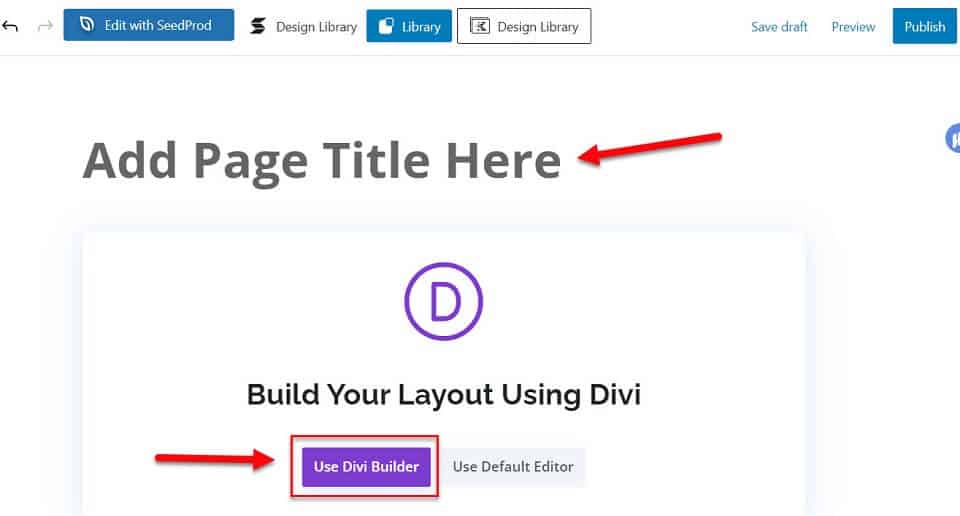 adding a new page in Divi