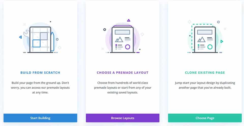 choose with template you want in divi