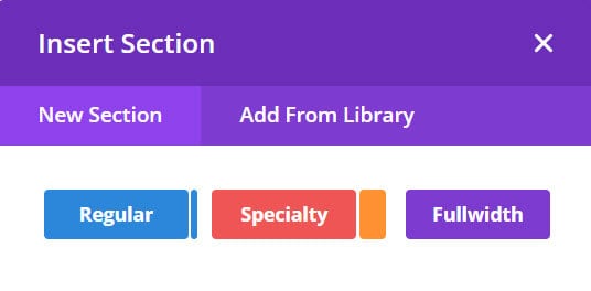 types of divi sections