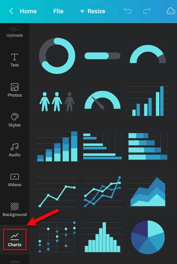 canva chart options