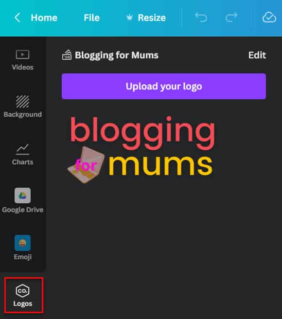 logo folder in canva